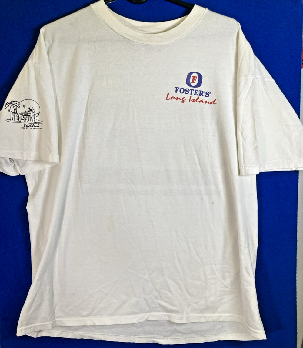 Vintage Foster's Australian Beer T-Shirt Men's XL White Board Meetings Promo 90s
